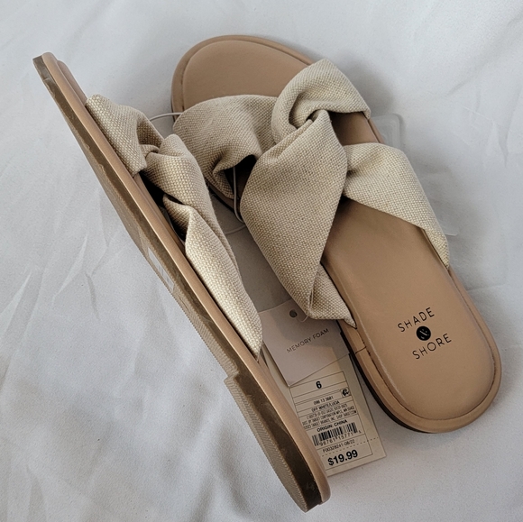 Shade & Shore Lucia Off White Slide Sandals - Picture 4 of 7